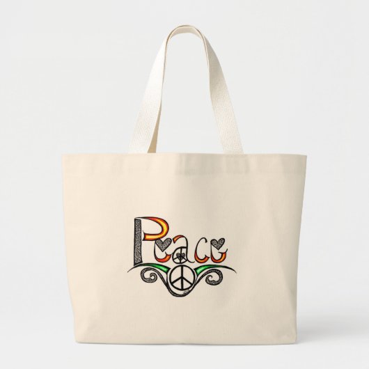 Vrede Grote Tote Bag (Voorkant)