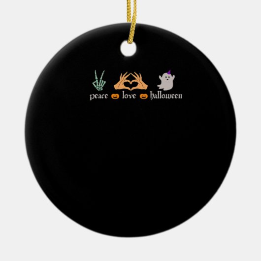 Vrede Halloween Vredesteken Skeleton Heksenhanden Keramisch Ornament (Voorkant)