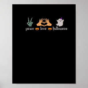 Vrede Halloween Vredesteken Skeleton Heksenhanden Poster