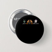 Vrede Halloween Vredesteken Skeleton Heksenhanden Ronde Button 5,7 Cm (Voorkant /achterkant)