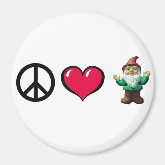 Vrede Hart Gnome Koelkast Magnet (Voorkant)