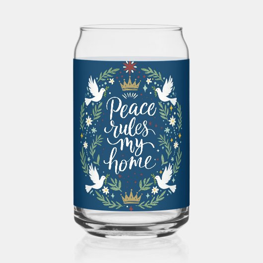 Vrede Heerst in Mijn Huis Blikvorm Glas (Voorkant)