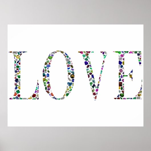Vrede, het woord 'LOVE' Gemstone Poster (Voorkant)