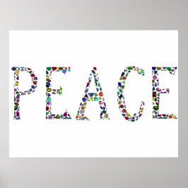 Vrede, het woord 'PEACE' Gemstone Poster
