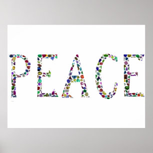 Vrede, het woord 'PEACE' Gemstone Poster