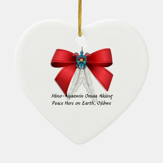 Vrede hier op aarde, Ojibwe Keramisch Ornament (Achterkant)