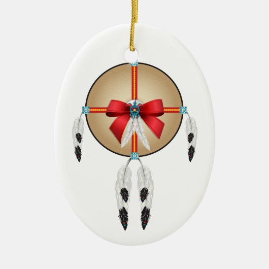 Vrede hier op aarde, Ojibwe Keramisch Ornament (Voorkant)