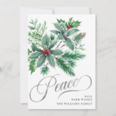 VREDE Holly Berry Tak Kerstgroet Feestdagenkaart (Voorkant)