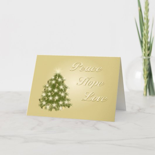 Vrede, Hoop, de Kerstkaart van de Liefde Feestdagen Kaart (Voorkant)
