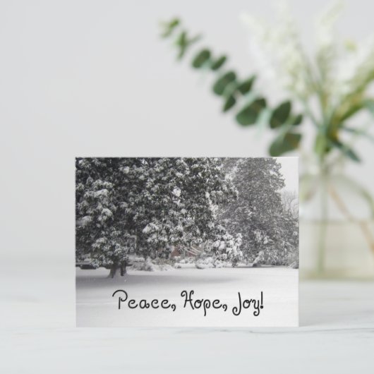 Vrede, hoop en vreugde feestdagenkaart (Staand voorkant)