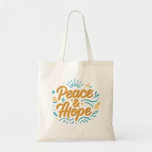 Vrede & Hoop Inspirerend modern ontwerp voor het d Tote Bag (Voorkant)