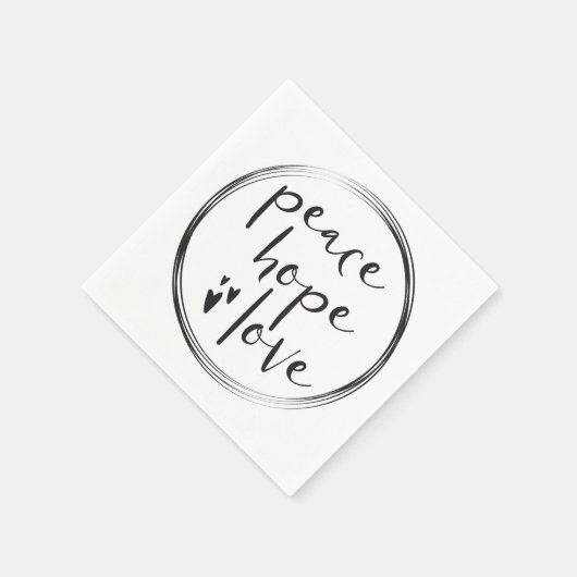 Vrede Hoop Liefde Eenvoudige Kerstmis Modern Servet (Hoek)