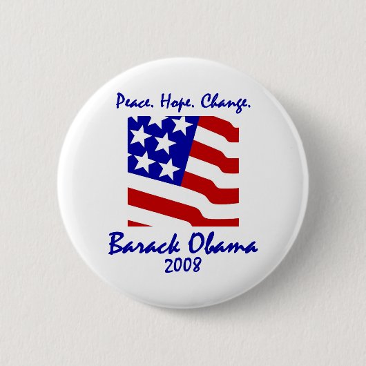 Vrede, hoop, verandering Obama-Buttonnen Ronde Button 5,7 Cm (Voorkant)