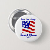 Vrede, hoop, verandering Obama-Buttonnen Ronde Button 5,7 Cm (Voorkant /achterkant)