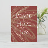Vrede Hoop Vreugde Goud Glitter Aanpasbare Kerstmi Feestdagenkaart (Staand voorkant)