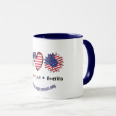 "Vrede houdt van Amerika" Patriottische symbolen C Mok (Voorkant rechts)