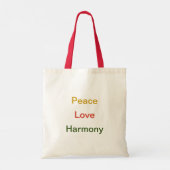 Vrede houdt van harmonie gouden toon rode groene C Tote Bag (Achterkant)