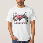Vrede houdt van vissen t-shirt (Voorkant)