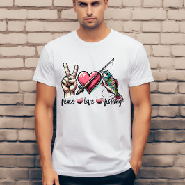 Vrede houdt van vissen t-shirt