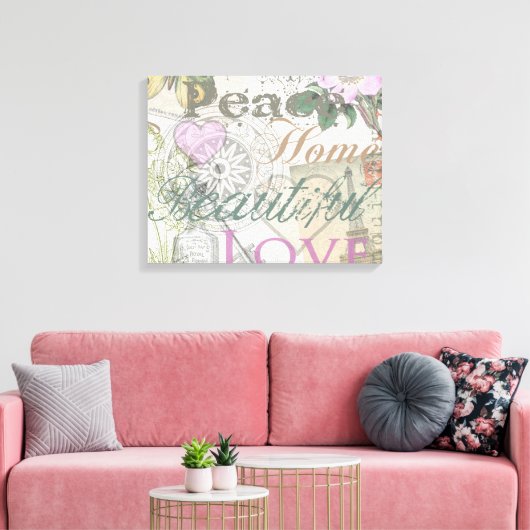 Vrede Huis Mooie Liefde Canvas Afdruk (Insitu (Woonkamer))