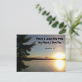 Vrede, ik verlaat u met de Bijbel van de Tekst van Briefkaart (Staand voorkant)