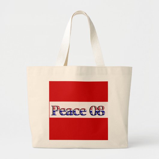 Vrede in 2008 grote tote bag (Voorkant)
