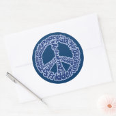 Vrede in alle talen ronde sticker (Envelop)