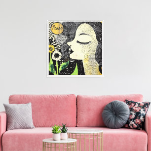 Vrede in bloei Abstract opgerekt canvasprint Canvas Afdruk