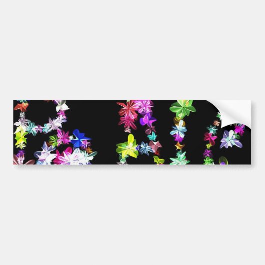 "VREDE" in bloemen Art Print Bumpersticker (Voorkant)