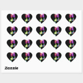 "VREDE" in bloemen Art Print Hart Sticker (Vel)