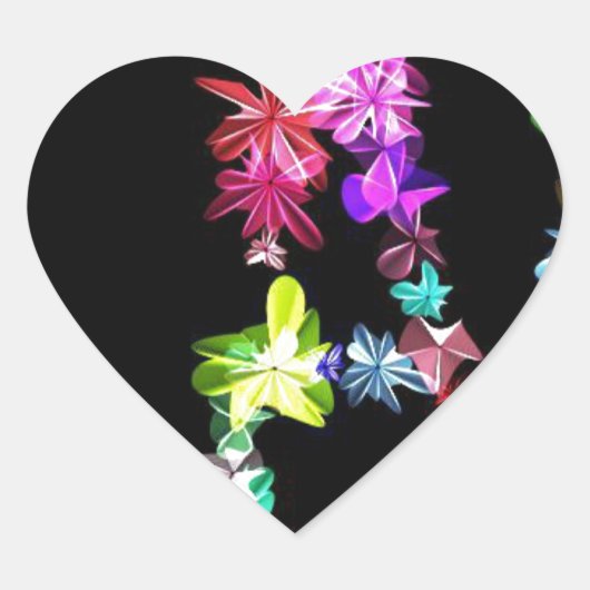 "VREDE" in bloemen Art Print Hart Sticker (Voorkant)