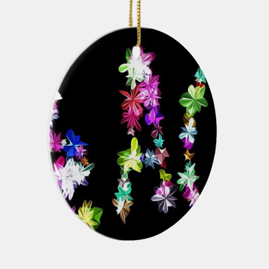 "VREDE" in bloemen Art Print Keramisch Ornament (Rechts)