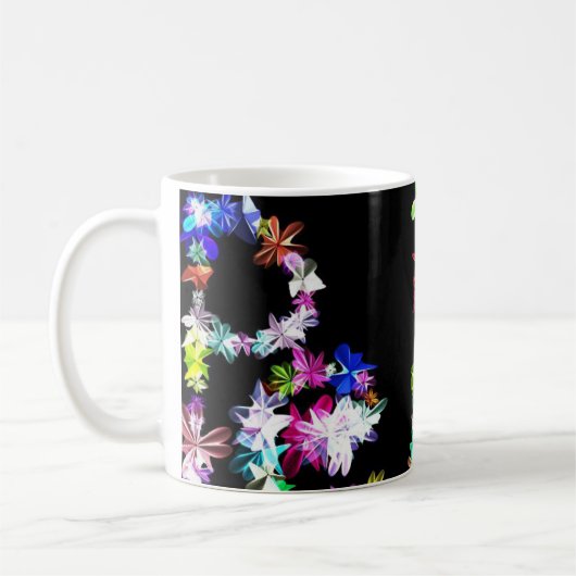 "VREDE" in bloemen Art Print Koffiemok (Links)
