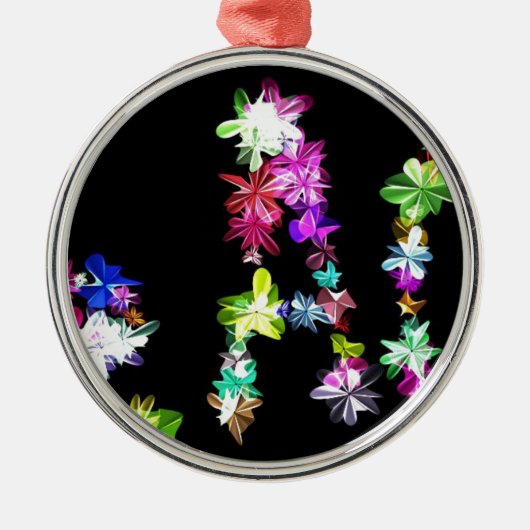 "VREDE" in bloemen Art Print Metalen Ornament (Voorkant)
