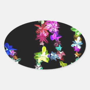"VREDE" in bloemen Art Print Ovale Sticker