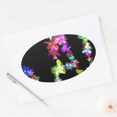 "VREDE" in bloemen Art Print Ovale Sticker (Envelop)