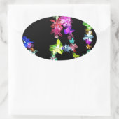 "VREDE" in bloemen Art Print Ovale Sticker (Tas)