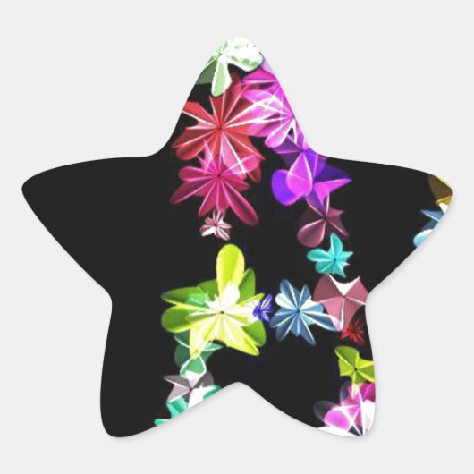 "VREDE" in bloemen Art Print Ster Sticker (Voorkant)