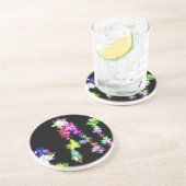 "VREDE" in bloemen Art Print Zandsteen Onderzetter (Zijkant)