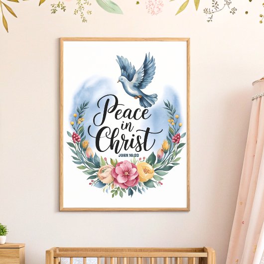 Vrede in Christus Boho Christelijke Peuterkamer Mu Poster