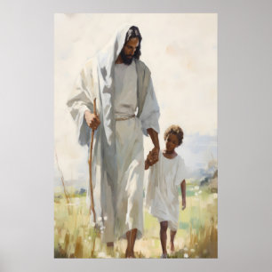 Vrede in Christus Jezus en Zwarte Kind Christelijk Poster