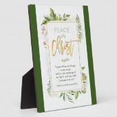 "Vrede in Christus" Tabletop Plaque met Easel Fotoplaat (Zijkant)