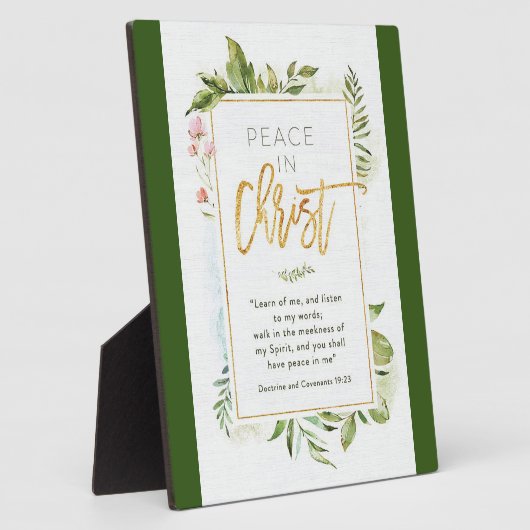"Vrede in Christus" Tabletop Plaque met Easel Fotoplaat (Zijkant)
