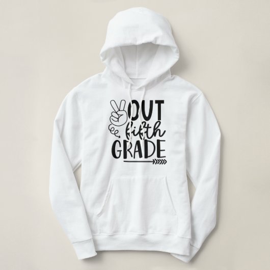 Vrede in de vijfde klas afgelopen schooldag hoodie (Design voorkant)
