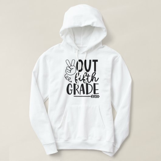 Vrede in de vijfde klas afgelopen schooldag hoodie (Design voorkant)