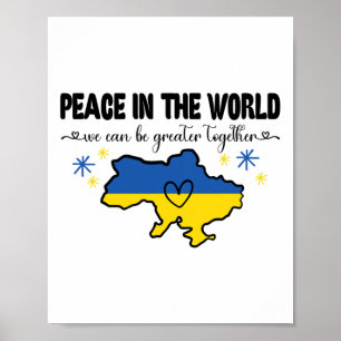 Vrede in de wereld T-shirt Ik sta met Oekraïne Hea Poster