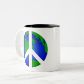 Vrede in de wereld tweekleurige koffiemok (Voorkant links)