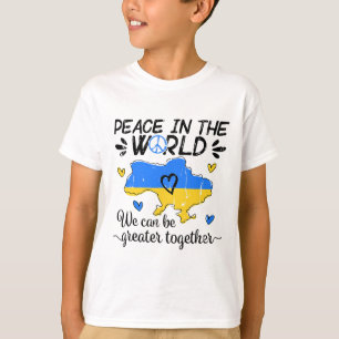 Vrede in de wereld, we kunnen samen groter zijn me t-shirt