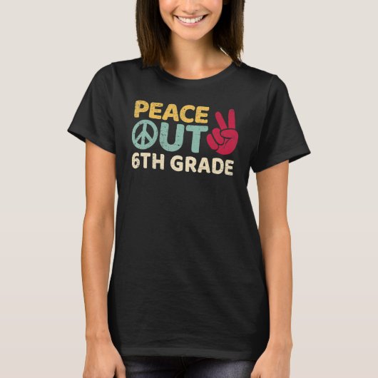 Vrede in de zesde klas Afstuderen op de laatste da T-shirt (Voorkant)