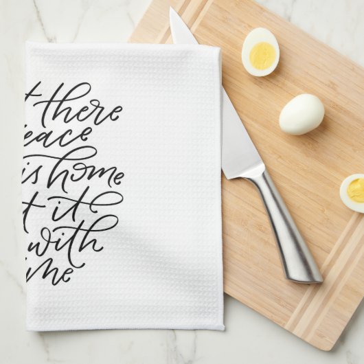 Vrede in dit huis theedoek (Quarter Fold)